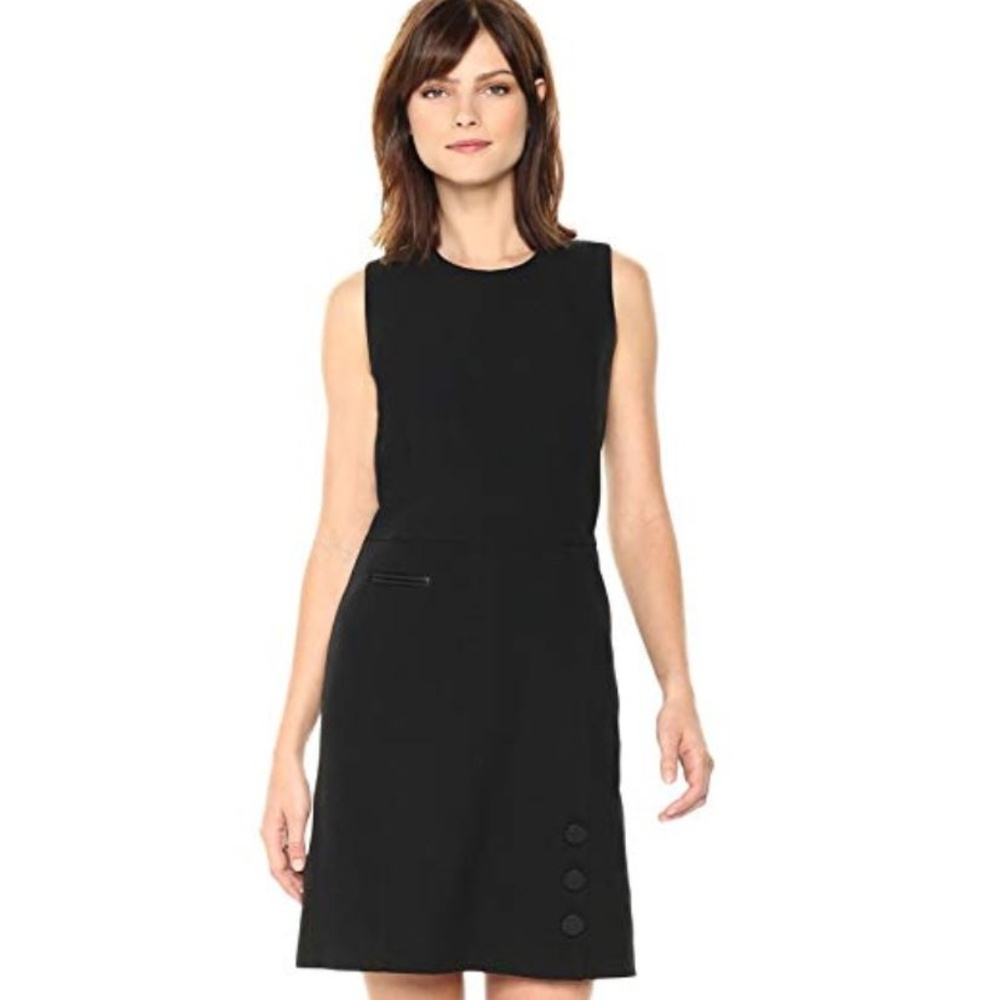 Anne Klein Button-Detail Sleeveless Plus Dress